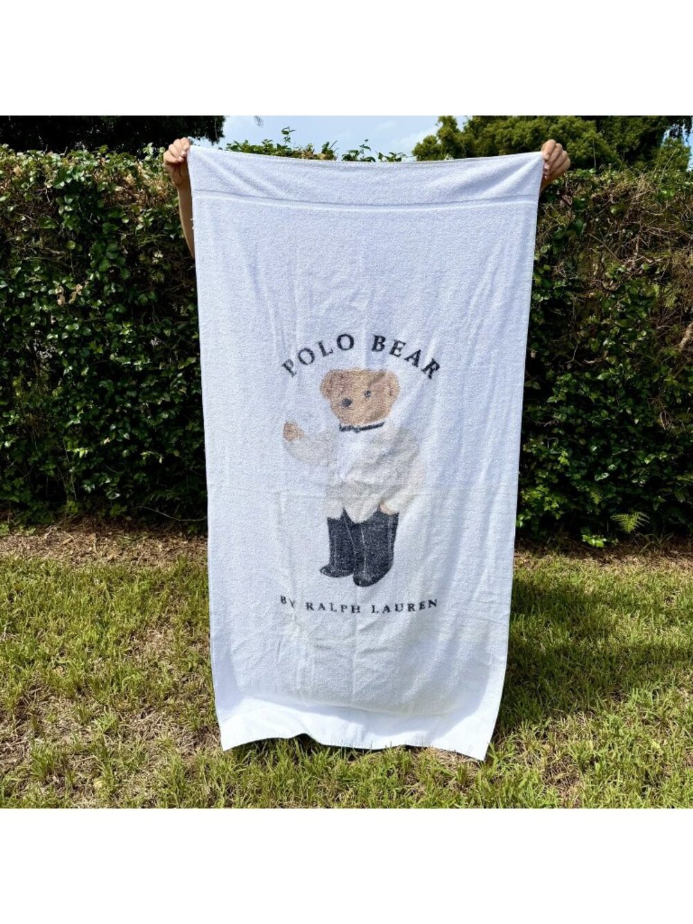 Vintage POLO RALPH LAUREN Polo Bear Tuxedo Martini Beach Towel 66βx35β